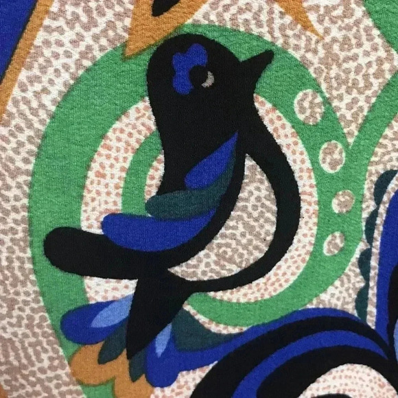 Anthropologie MAEVE Folksong Shift Dress Blue Green Bird Boho Sleeveless Size XS - Picture 7 of 13